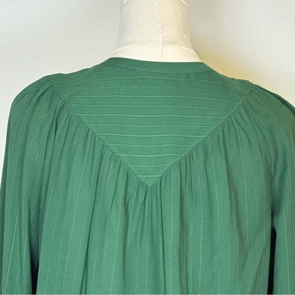 Maeve | Anthropologie Green Button-Up Lightweight Striped Blouse Women’s Size XS - Picture 7 of 11